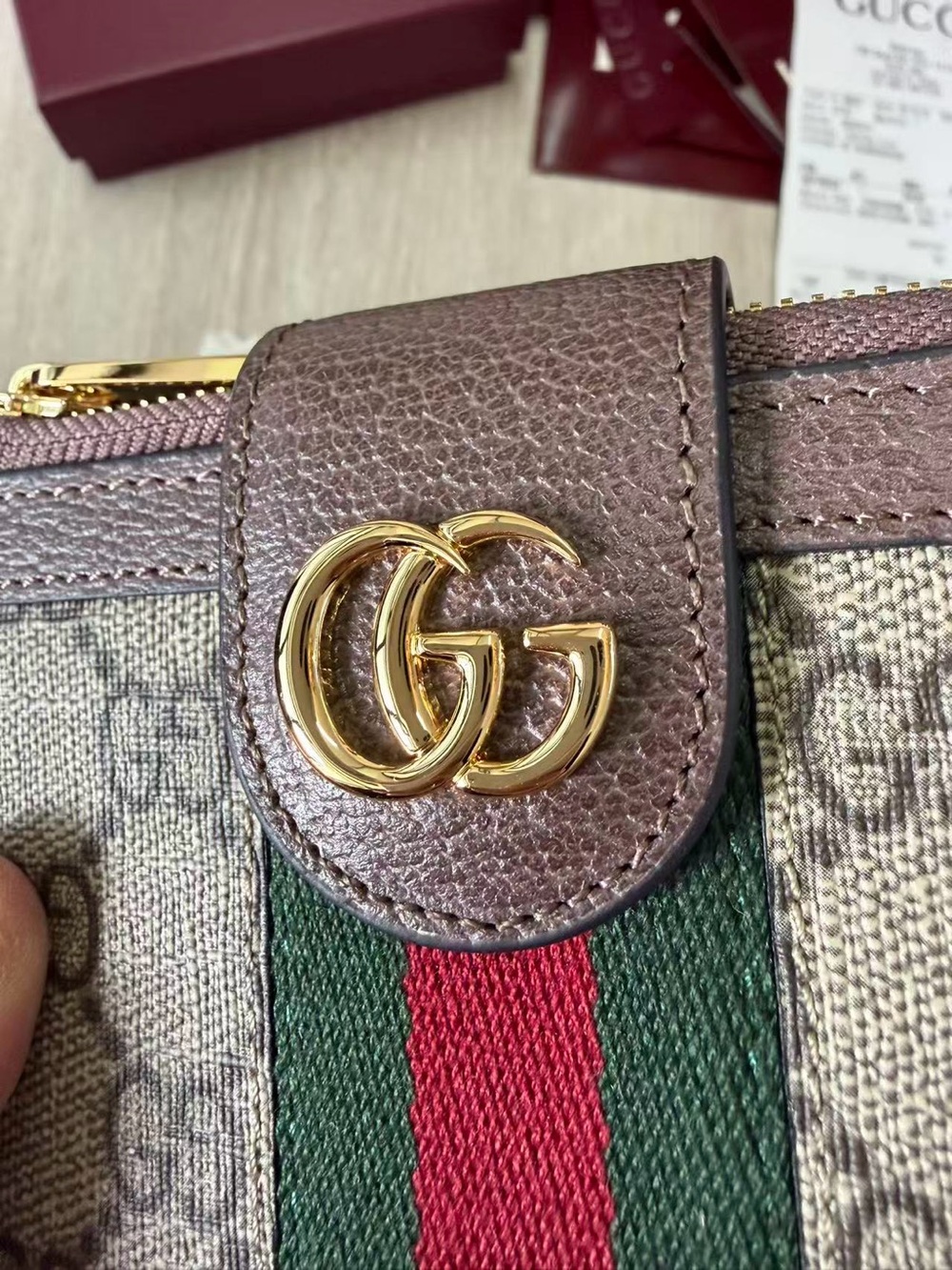 Gucci Brown GG Canvas Wallet with Green and Red Web Stripe - Picture 8 of 16